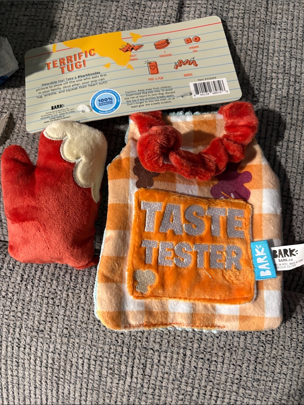 Bark Orange & Red Taste Tester Plush Tug Toy Set